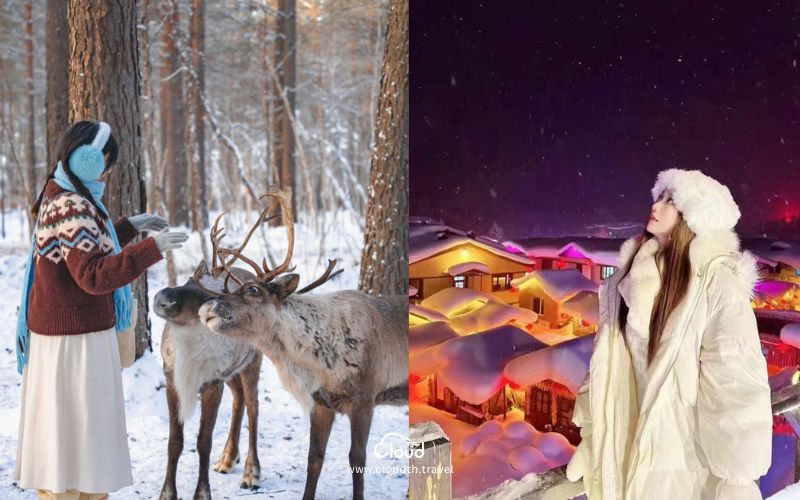 ทัวร์ฮาร์บิน Snow Valley แวะถ่ายรูป Snow Town ระหว่างเดินทาง
